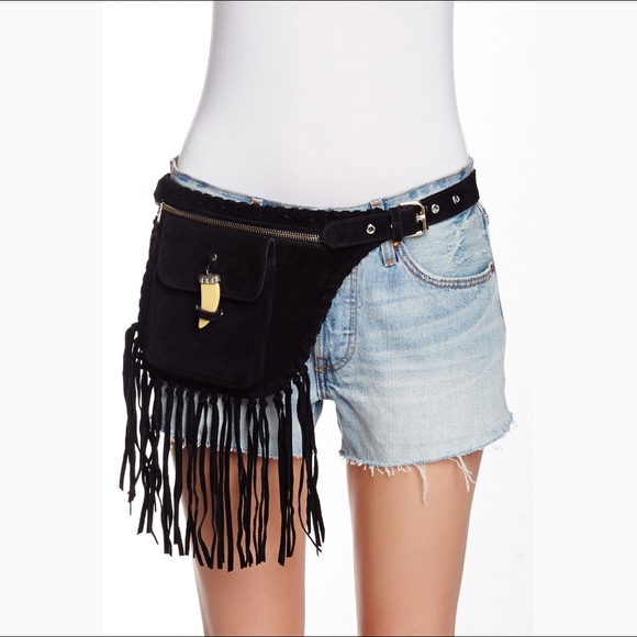 SALE!! LF FRINGE LEATHER EMBELLISHED BELT BAG - Picture 2 of 6